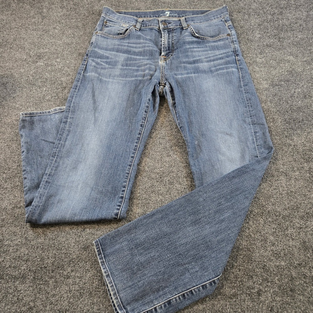 7 For All Mankind Austyn Relaxed Straight Jeans Men's 34 Premium Stretch Y2KVibe